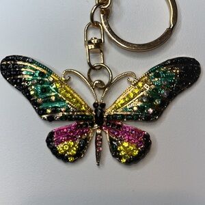 Fashion  NWT Bag charm   Keychain/ Clasp     Butterfly charm  yellow, green pink